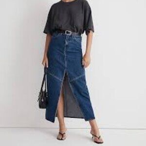 Denim Mid-Rise Maxi Skirt in Pineland Wash/Size 31